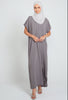 Premium Jersey Closed Abaya with Front Zip - Olive