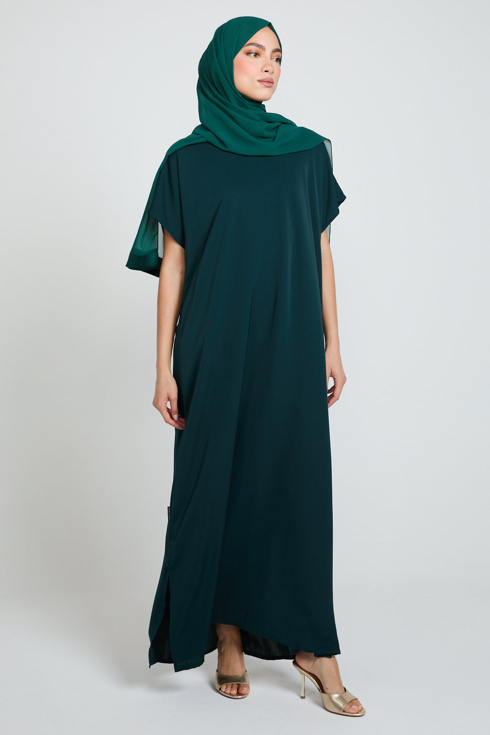 Premium Nidha Inner Slip Dress - Deep Forest Green - Polyester - Adult - 50 - Abayabuth Premium Nidha Inner Slip Dress - Deep Forest Green - Polyester - Adult - 50 - Abayabuth