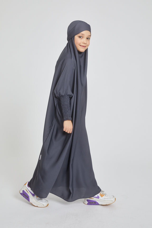 Junior Girls One Piece Full Length Jilbab/ Prayer Abaya - Pebble