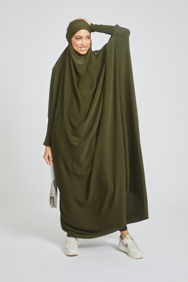 One Piece Full Length Jilbab/ Prayer Abaya - Khaki