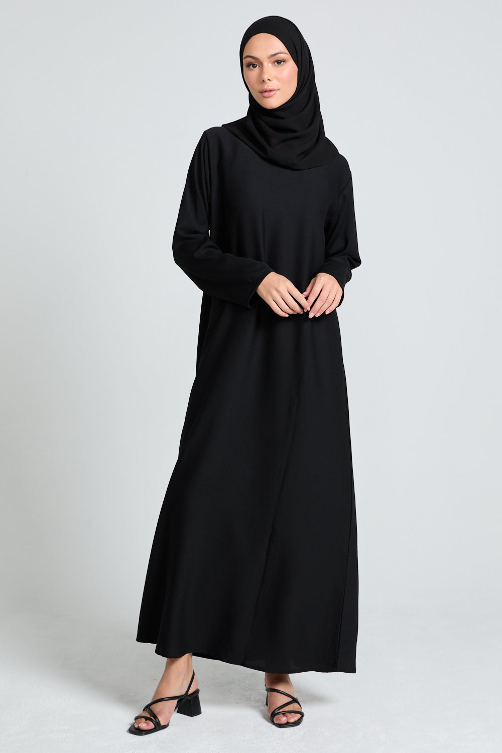 Black Inner Slip Dress - LONG SLEEVE AbayaButh Black Inner Slip Dress - LONG SLEEVE AbayaButh