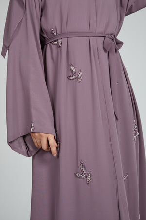 Keepsake Lilac Chiffon Embellished Open Abaya
