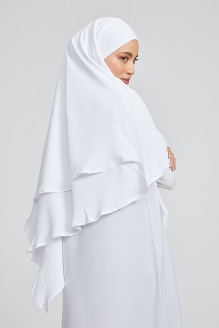 Two Layer Khimar - White
