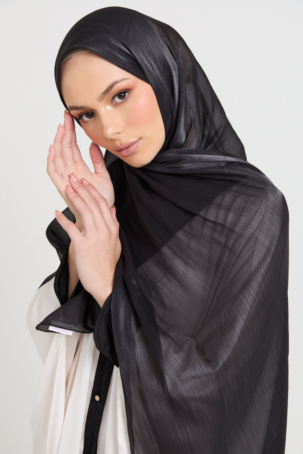 Luxury Organza Hijab Black – AbayaButh
