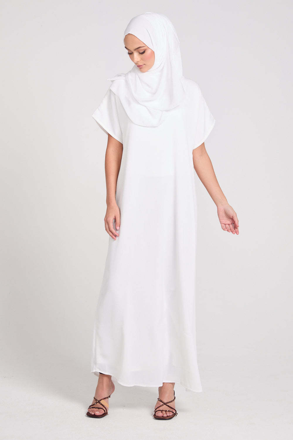 white dress liner Off-White V-Neck Draped Bustier Floor-Length Dress With Skirt Lining