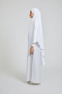 One Layer Khimar - White