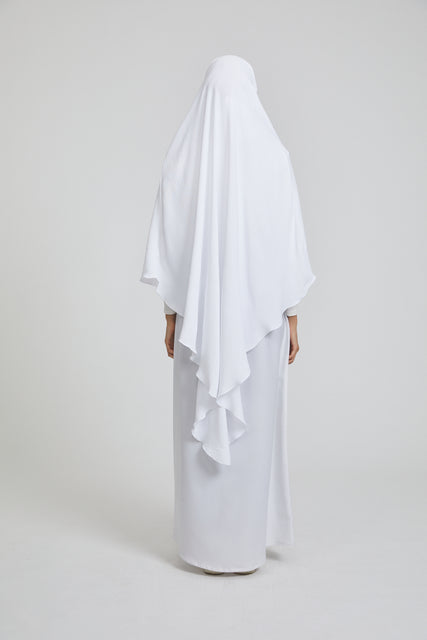 One Layer Khimar - White