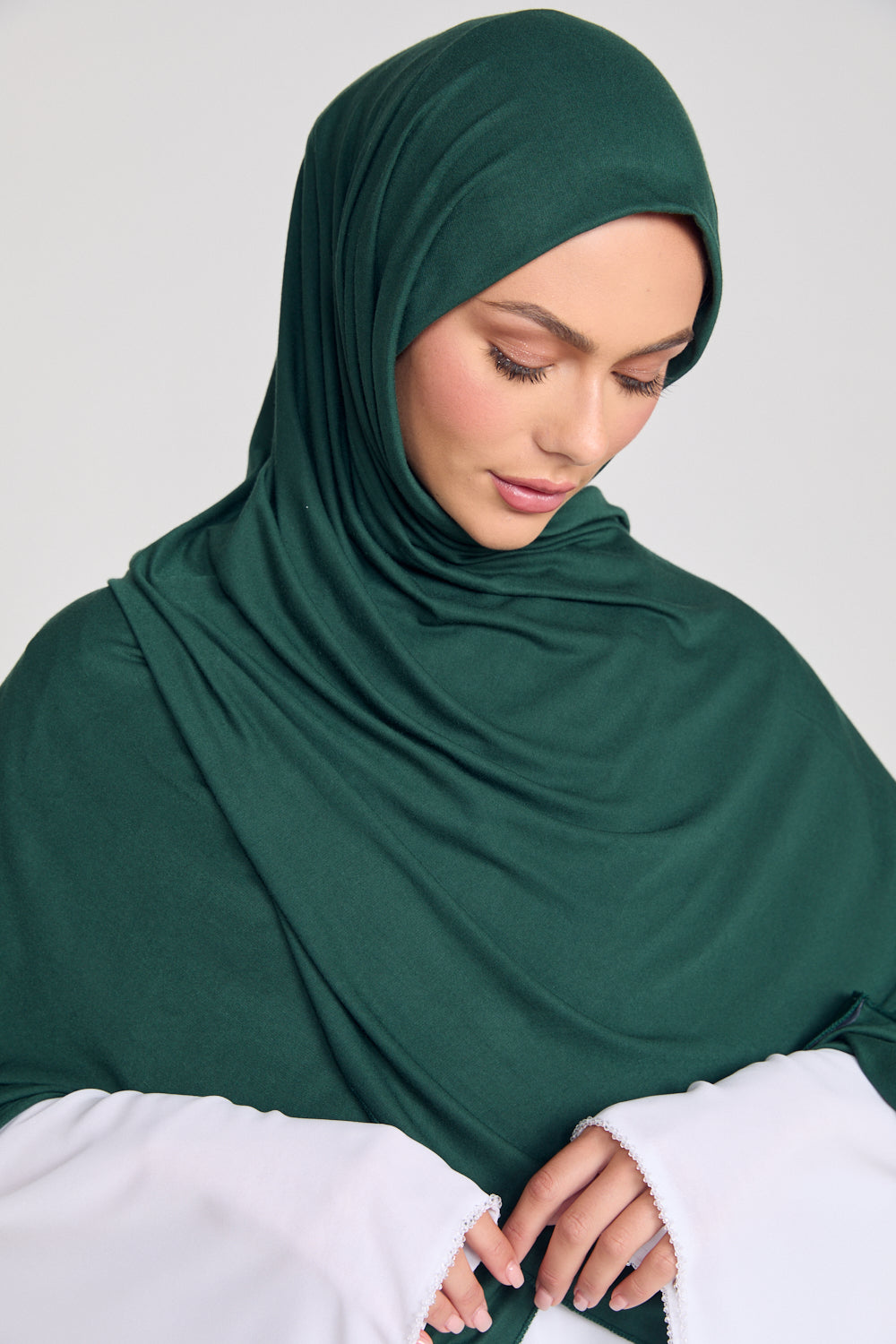 Green Hijab: Buy Forest Green Jersey Hijab for Everyday Wear – AbayaButh