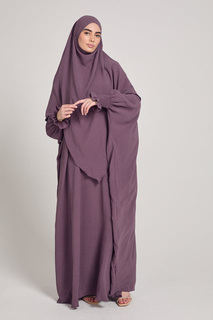 Abaya with Khimar Set - Plum