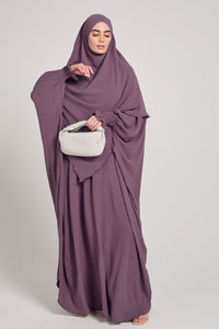 Abaya with Khimar Set - Plum