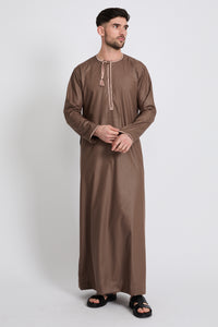 Flared Sleeve Embellished Umbrella Cut Open Abaya - Lavender Grey