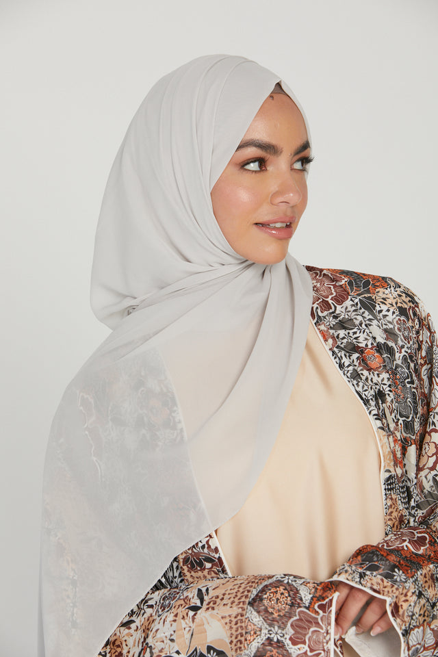 Soft Luxury Georgette Hijab - Greige