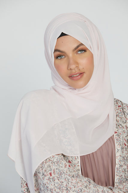 Soft Luxury Georgette Hijab - Light Blush