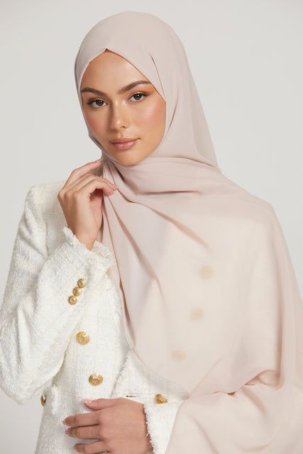 Luxury Georgette Hijab - Nude Mink