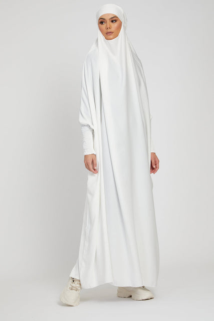 One Piece Full Length Jilbab/ Prayer Abaya - Pure White
