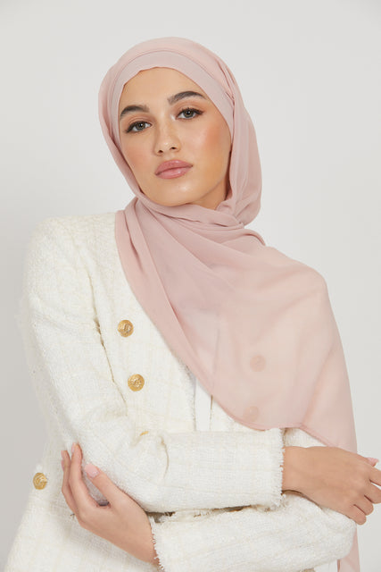 Premium Instant Chiffon Hijab - Light Blush