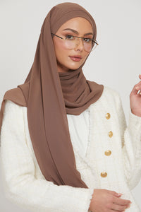 Premium Instant Chiffon Hijab - Dusky Brown