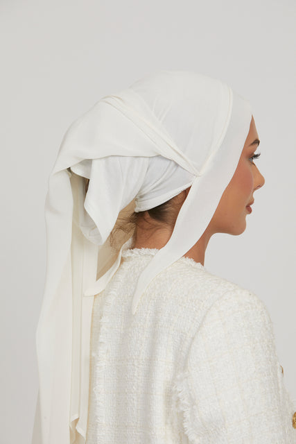 Premium Instant Chiffon Hijab - Off White