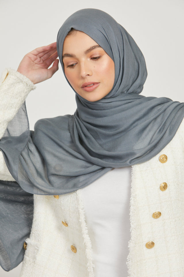 Lightweight Viscose Hijab - Charcoal
