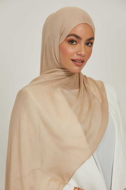Lightweight Viscose Hijab - Pecan