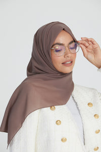 Soft Luxury Georgette Hijab - Deep Mocha