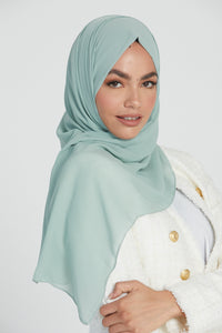 Soft Luxury Georgette Hijab - Sea Sage