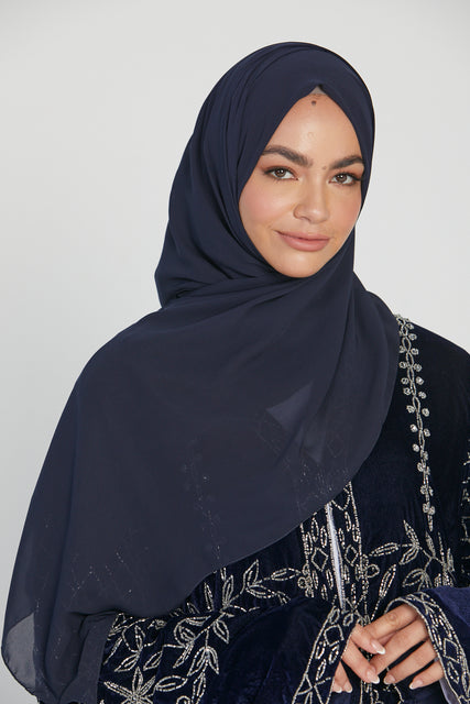 MAXI Luxury Georgette Hijab - Navy
