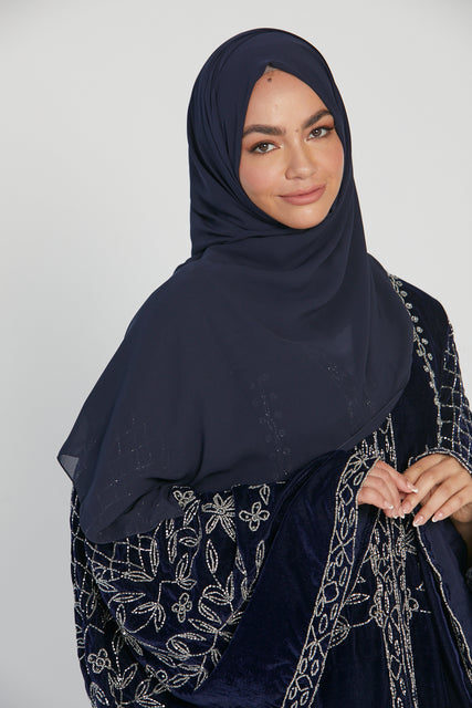 MAXI Luxury Georgette Hijab - Navy