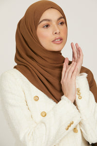 Modal Crinkle Hijab - Taupe