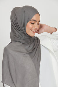Premium Viscose Hijab - Charcoal Grey