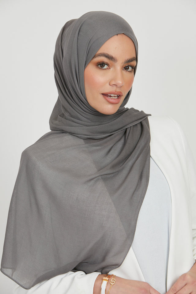Premium Viscose Hijab - Charcoal Grey