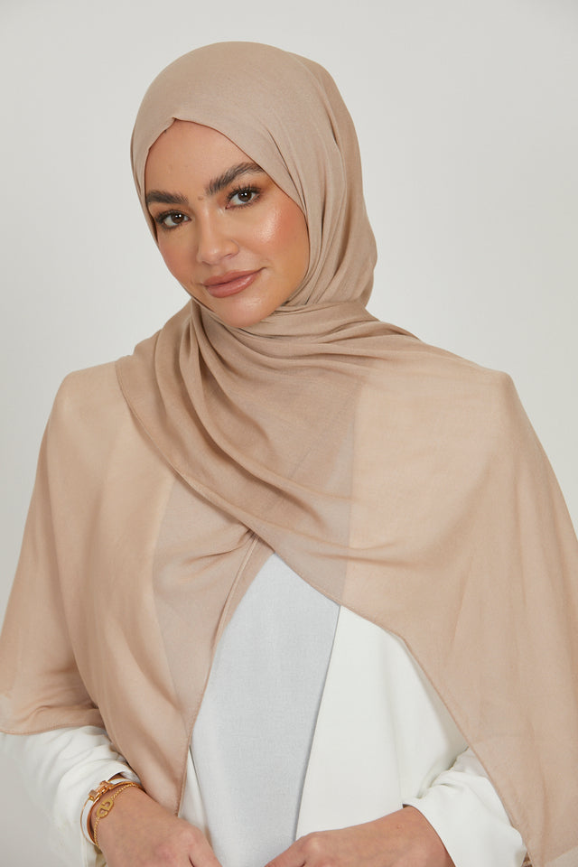 Cappello Sulla Fronte Incrociata Con Sciarpa In Chiffon Hijab - Foto 4