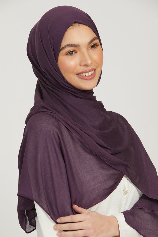 Premium Viscose Hijab - Blackberry