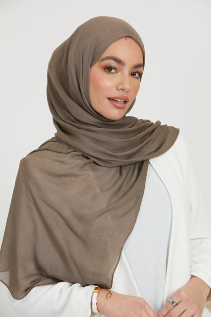 Premium Viscose Hijab - Stone Grey