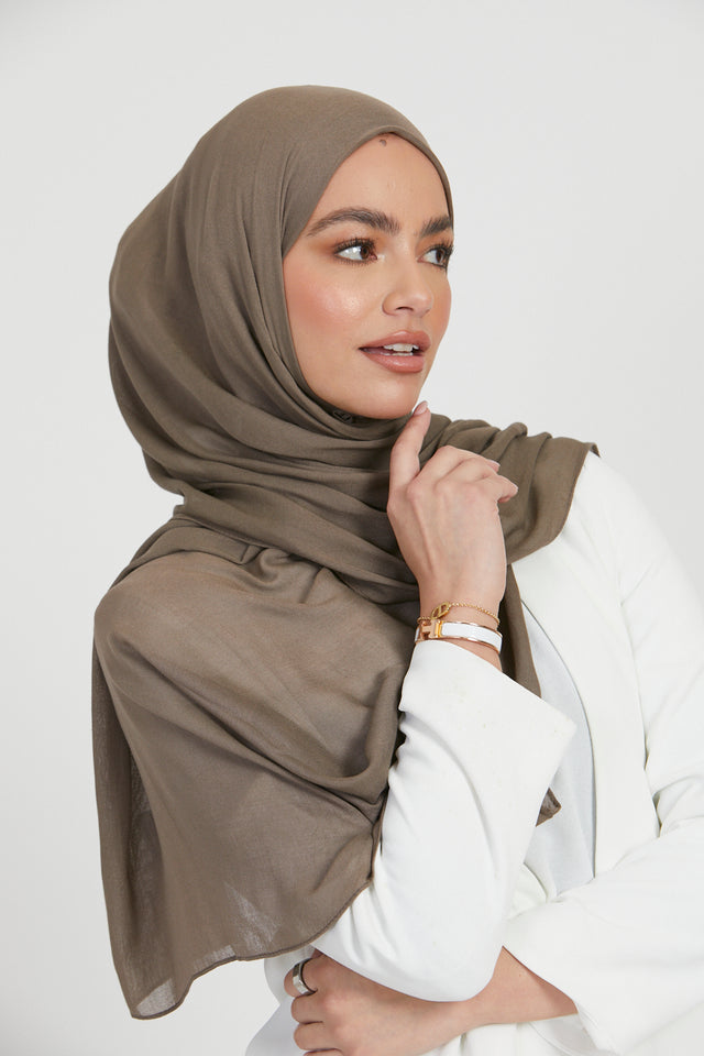 Premium Viscose Hijab - Stone Grey