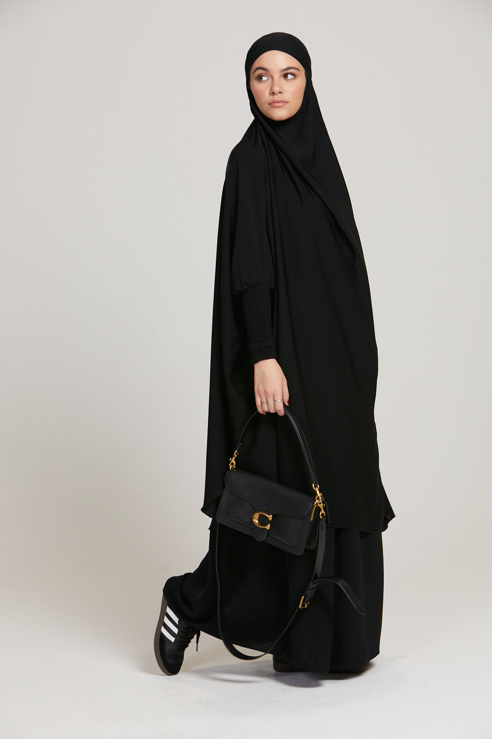 Premium Two Piece Jilbab/ Prayer Set With Pockets - Black