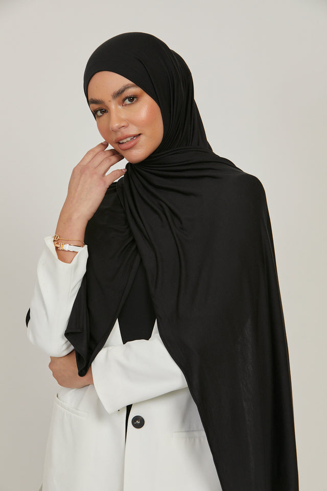 Premium Jersey Hijab - Black