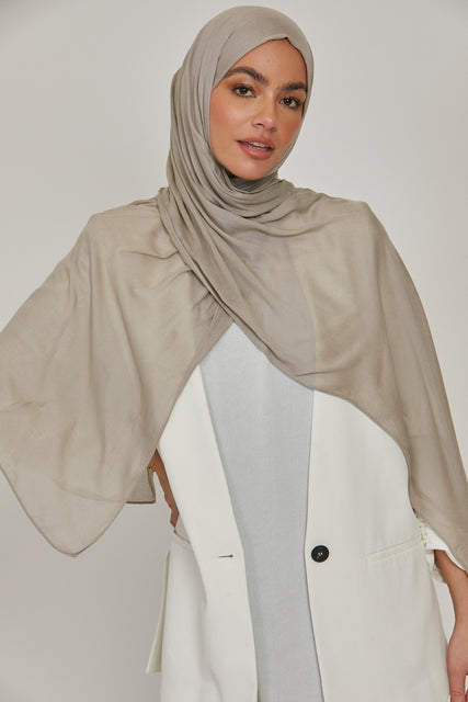 Premium Viscose Hijab - Light Grey