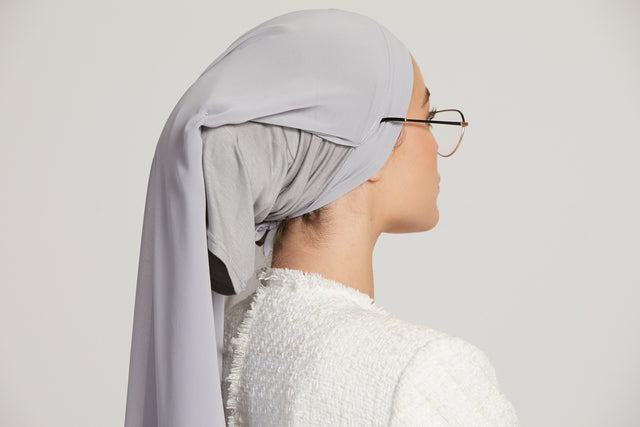 Premium Instant Chiffon Hijab - Light Grey