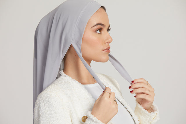 Premium Instant Chiffon Hijab - Light Grey