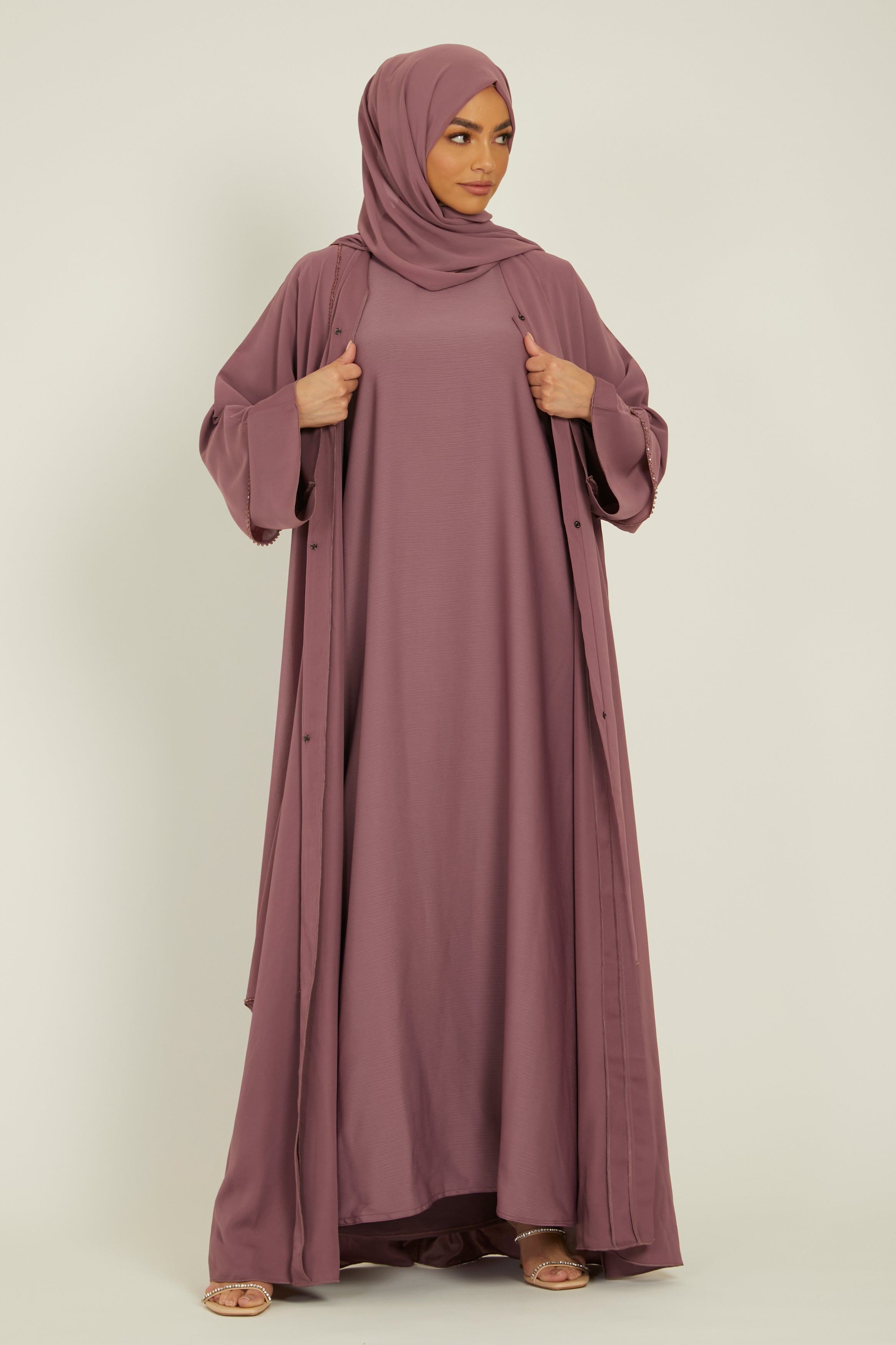 Premium Textured Inner Slip Dress - Rose Blush