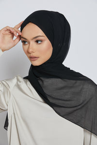 Luxury Soft Chiffon Hijab - Black