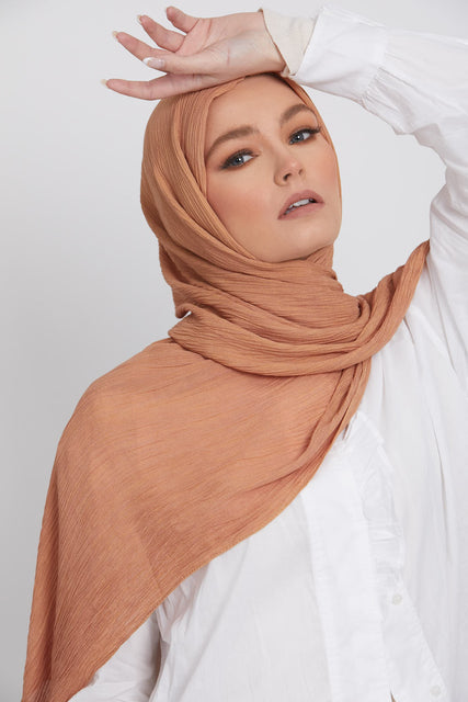 Modal Crinkle Hijab - Mustard