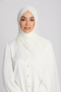 Luxury Crinkle Chiffon Hijab - Winter Snow