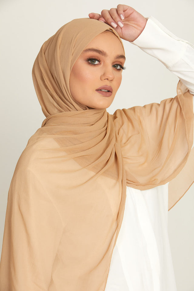 Luxury Soft Chiffon Hijab - Wheat