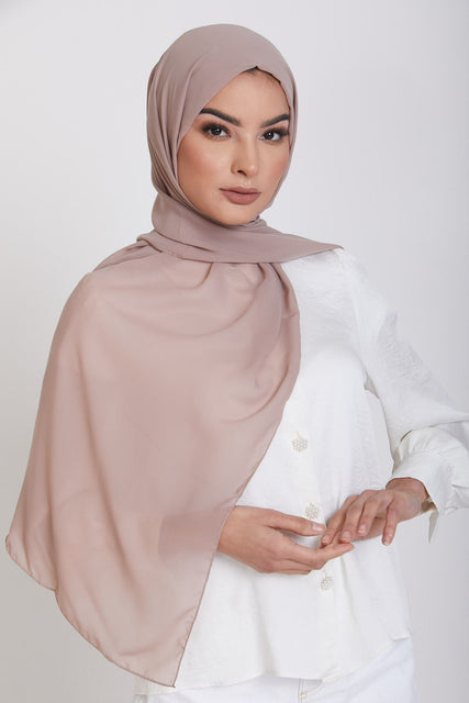 Luxury Georgette Hijab - Toasted Almond