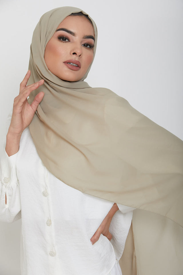 Luxury Georgette Hijab - Sahara Sand