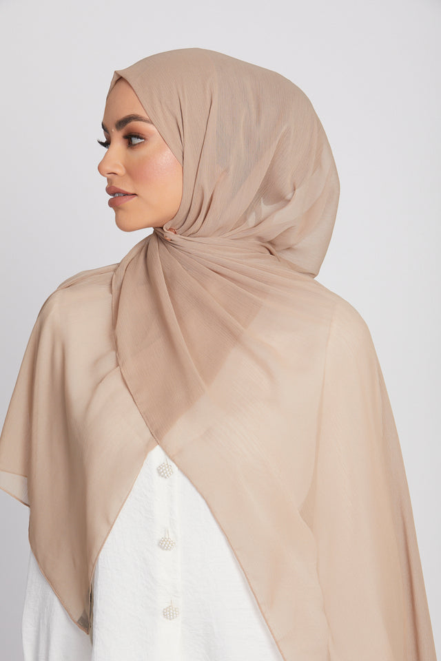 Luxury Crinkle Chiffon Hijab - Desert Sand
