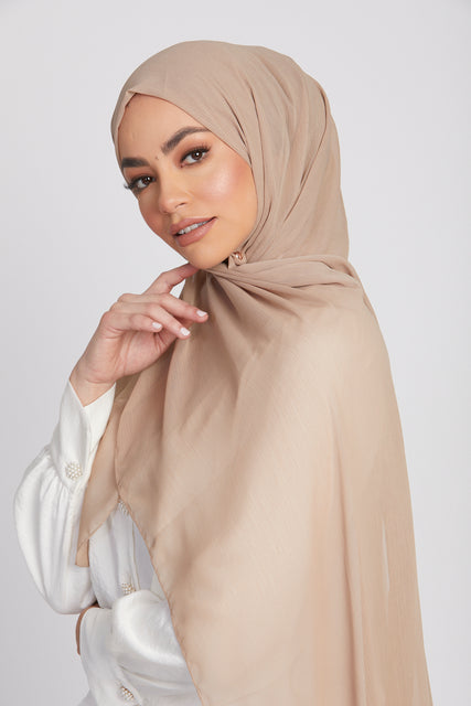 Luxury Crinkle Chiffon Hijab - Desert Sand