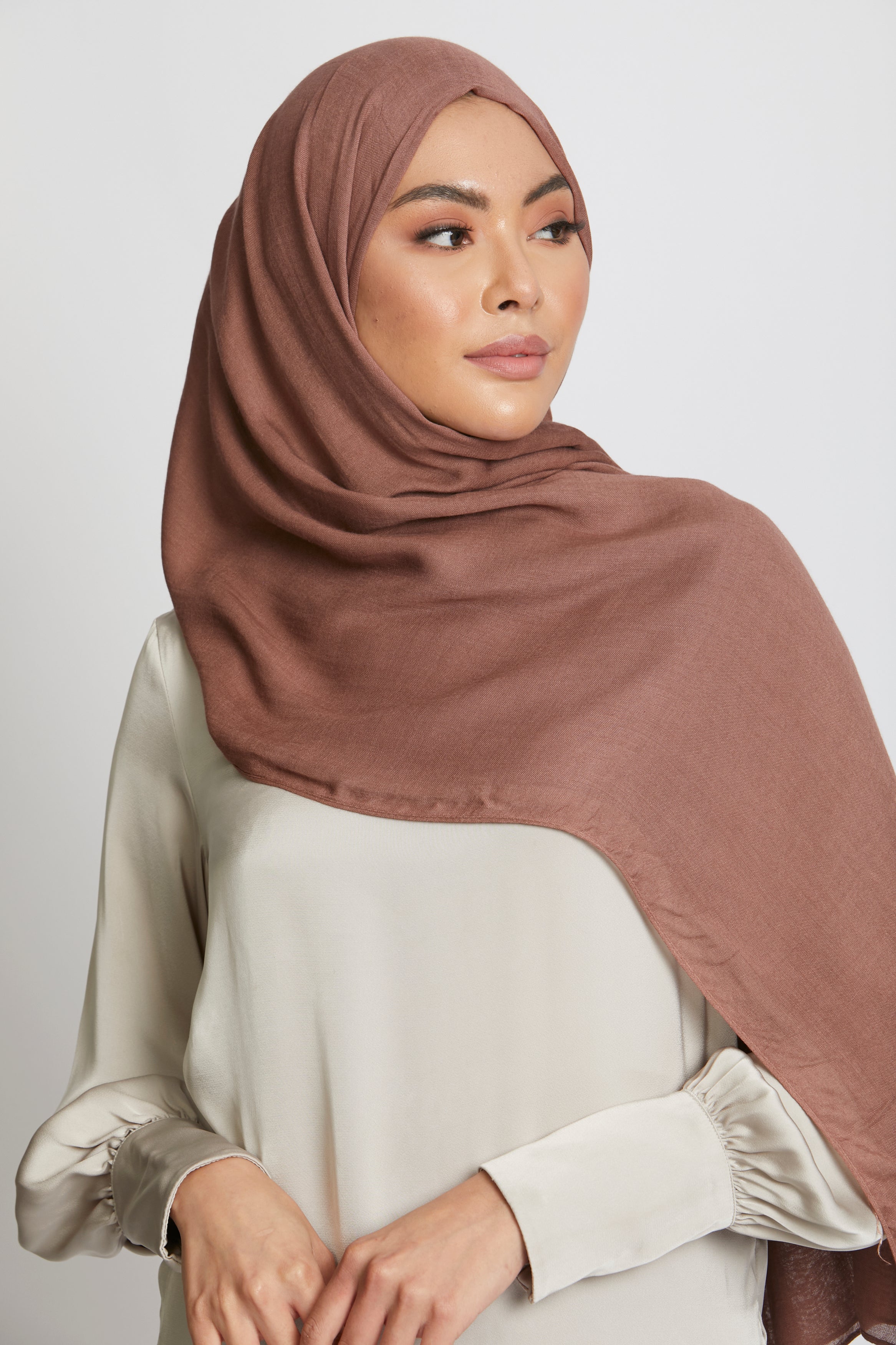 Tan Premium Demure Modal Headscarf